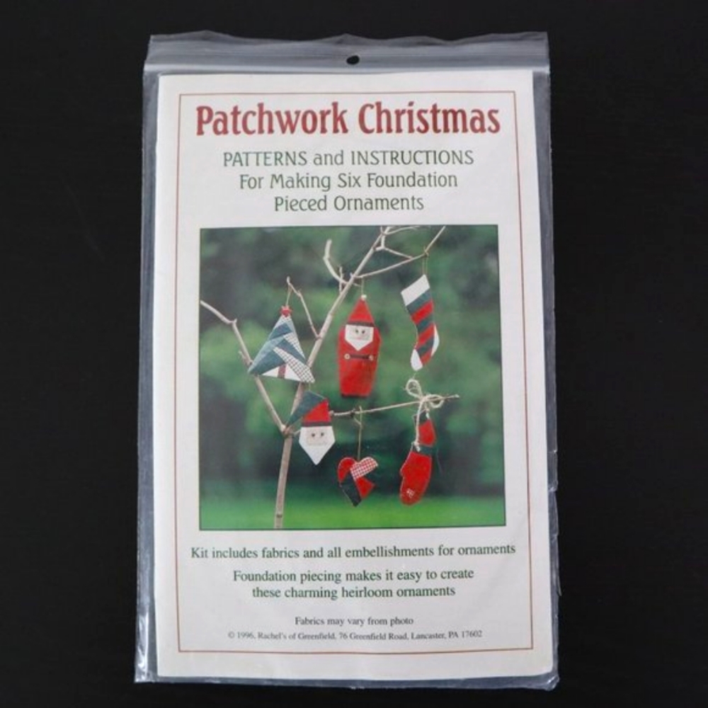 1996 Patchwork Christmas Heirloom Ornament Kit - Vintage Ornament Kit